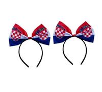 Gmbkouo 2 bow headbands for national flags from around the world, sports event headbands for cheering, and world festival events (Croatia, Flag of Croatia, One size)