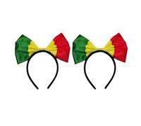 Gmbkouo 2 Pieces Bow Headbands for Worldwide National Flags, Sports Events Headbands for Cheer and World Festival Events (Senegal, Senegal Flag, One Size)