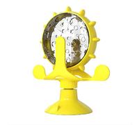 Gmbkouo Cat and Dog Toys, cat Interactive Feeder, 360 Degree Rotating Strong Suction Cup Toys, pet Feeding Toys (Yellow)