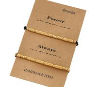 GMBYLBY 1 Pair Stainless Steel Morse Code Couple Bracelets Unique Rope Suitable For Various Occasion And Daily Wear