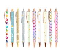 GMBYLBY 10Pcs Retractable Ballpoint Pen Glitter Ballpoint Writing Smooth to Write Guest Sign in for School Pens Pack