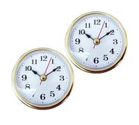 GMBYLBY 2Pcs Quartzs Clock Insert 65MM Roman/Arabic Numerals Clear Lens Gold Silver Trim Ideal for Repair Craft Projects Metal Head