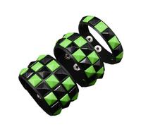 GMBYLBY 3Pcs Lightweight Punk Leather Bracelets Dark Square Studs Design Stackable for Music Event Unisex Fashion Accessory Friendship Wrist Chain