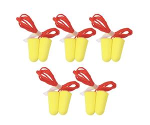 GMBYLBY 5 Pairs Soft Ear Plugs With Lanyard For Work Study Rest Foam Earplugs Protections Noise Cancelling