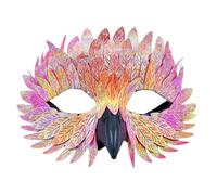GMBYLBY Bird Beak Feathered Masquerade Half Face Halloween Costume Role Playing Animal For Party