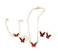 GMBYLBY Butterfly Pendant Necklace Rings Earrings Set For Fashion Forward Women Looking To Enhances Their Outfits