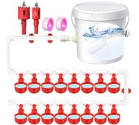 GMBYLBY Chicken Watering Equipment with 16 Drinking Containers and Anti Leak Feature for Poultry Raising Backyard Chicken Waterer