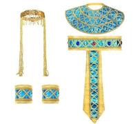 GMBYLBY Egyptian Costume Includes Snake Headpiece Egyptian Belt Collar Wristbands For Women Man Halloween Cosplay Party Dress Up