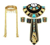 GMBYLBY Egyptian Costume Includes Snake Headpiece Egyptian Belt Collar Wristbands For Women Man Halloween Cosplay Party Dress Up
