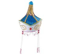 GMBYLBY Handcrafts Mongolian Styles Costume Hat with Embroidery Design Ethnic Headpiece for Theatrical Stage Folk Dance Accessory