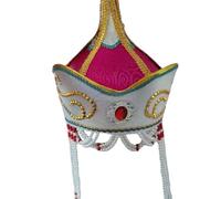 GMBYLBY Handcrafts Mongolian Styles Costume Hat with Embroidery Design Ethnic Headpiece for Theatrical Stage Folk Dance Accessory