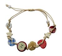 GMBYLBY Lovely Appled Charm For Girls With Brown Cord Fun And Stylish Accessory Trendy Women Ladies Daily Use