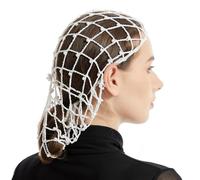 GMBYLBY Luxurious Silk Crochet Women Hair Net Hat with Artificial Pearls for Various Outfit Ethnic Snood Turban