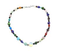 GMBYLBY Millefioris Bead Necklace For Women Hand Blown Glass Jewelry Italian Craftsmanship Neckchain Short Neck