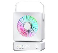 GMBYLBY Multifunctional Desktop Ventilation Device with Colorful LED Display 3 Speed Preferences and Rechargeable Electricity Source for Home Learning Application Battery Operated Fan