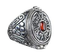 GMBYLBY Openable Gawu Box Rings with Secret Compartment Adjustable Size Opening Rings Alloy Fashion Accessory for Trendy Outfits