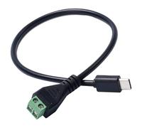 GMBYLBY Quick Connection USB C Adapter Wire 2 Pin Terminal 30cm 3A Power Cord Line Compatible For Routers Loudspeaker Fan Power Cord For Toy Instrument