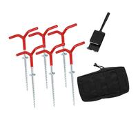 GMBYLBY Strong Metal Ice Shelter Pegs Set Comes with 6 Screws and Installation Tool for Firm Setup Ice Fishing Gear