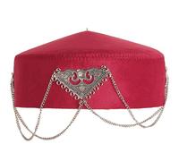 GMBYLBY Traditional Kazakh Hat with Elegant Fringed for Cultural Event and Everyday Wear Breathable Polyester Ethnic