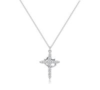 GMBYLBY Trendy Diamonds Chain with Elegant Sturdy Stainless Steel Crosses Pendant Portable for Stylish Outfits Daily Use Crowns Jewelry