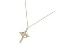 GMBYLBY Trendy Diamonds Chain with Elegant Sturdy Stainless Steel Crosses Pendant Portable for Stylish Outfits Daily Use Crowns Jewelry