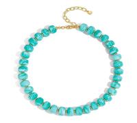 GMBYLBY Unique Handcrafted Geometric Beaded Necklace Adjustable Clavicle Chain Stylish Jewelry Accessory for Women Modern Jewelry
