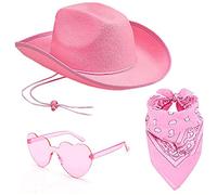 GMBYLBY Western-Style Cowboy Hat For Bridal Shower Cowgirl Hat Scarf Costume Female Headwear Night Club Party Outfit Western Cowboy Set Unisex