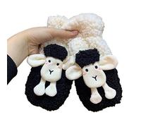GMBYLBY Winter Faux Fleece Gloves Cartoon Sheep Animal Plush Lined Mittens with