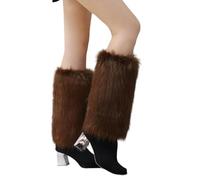 GMBYLBY Women Winter Soft Furry Leg Warmers Cozy Boot Cuff Bright Solid Color Fuzzy Plush Leg Covers For Daily Wear And Parties