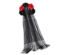GMBYLBY Womens Day Of The Deads Headpiece Halloween Costume Mexicans Florals Crowns Rose Headband With Black Veils Day Of The Deads