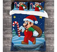 GmCslve Super Mario Christmas Bedding Collection Luxury 3 Piece Set Premium Ultra Soft Microfiber 86 X 70 inch Quilt Cover Comfortable With Two Pillowcase