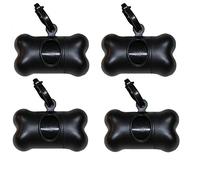 GMD DOG Pet Poo urine Bags Rolls 60 Bags with 4 Dispensers holder Dog poop waste Bags bone shape containers Black