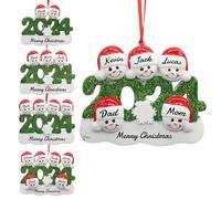 GMDLSK 2024 Personalized Family Christmas Ornament, Snowman Pendant for Christmas Tree, Personalized Resin Snowman, Xmas Gifts for Mom, Dad, Kid, Grandma, Grandpa, Family of 5