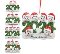GMDLSK 2024 Personalized Family Christmas Ornament, Snowman Pendant for Christmas Tree, Personalized Resin Snowman, Xmas Gifts for Mom, Dad, Kid, Grandma, Grandpa, Family of 6