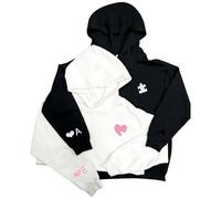 GMDLSK Matching Couple Hoodies & Sweatshirts Set - Custom Embroidered Puzzle & Heart Design with Initials - His & Hers Pullovers for Valentine's Day & Anniversary - Personalised Gifts for Him and Her