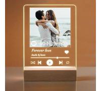 GMDLSK Personalised Acrylic Plaque with Photos, Personalised Night Light with Photo, Custom Acrylic Photo Frame, Unique Gifts for Couples Dad Mom Wife Husband Seniors Birthday Gift