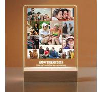 GMDLSK Personalised acrylic plaque with photos, Personalised night light with photo, Custom Acrylic Photo Frame, Unique Gifts for Couples Dad Mom Wife Husband Seniors Birthday Gift