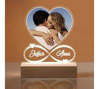 GMDLSK Personalised acrylic plaque with photos, Personalised night light with photo, Custom Acrylic Photo Frame, Unique Gifts for Couples Dad Mom Wife Husband Seniors Birthday Gift