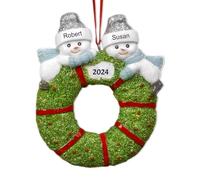 GMDLSK Personalised Christmas Tree Hanging Pendant Ornament 2024 Customized Christmas Decoration Pendant with Names Family of 1,2,3,4,5,6 Creative Xmas Gift for Kids Family