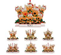 GMDLSK Personalised Christmas Tree Hanging Pendant Ornament 2025 Customized Christmas Decoration Pendant with Names Family of 2,3,4,5,6,7,8 Creative Xmas Gift for Home