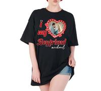 GMDLSK Personalised T-Shirt Short Sleeve, Personalized Vintage Photos Text Sweatshirt, Personalised Valentines Day Gifts for Boyfriend Girlfriend S-5XL