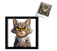 GMDLSK Personalized Cartoon Style 3D Photo Wooden Photo Frame Sign, Custom Family Photo Cartoon Portrait Gift, Personalized Pets Caricature Picture Frame, Christmas Wedding Gift For Family