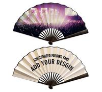 GMDLSK Personalized Folding Fan Custom Photo Handheld Fan for Wedding Dancing Saloon Cosplay Party Props Decorative Wooden Folding Fans Creative Gift for Friends
