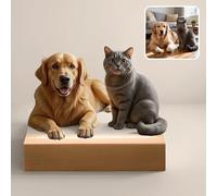 GMDLSK Personalized Pet Figurine with Photo - Custom Acrylic Desk Ornament - Cartoon Style Pet Decor for Office & Bedroom - Unique Gift for Cat Dog Lovers - Anniversary & Birthday Present