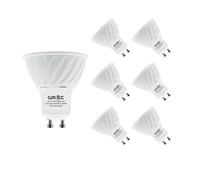 GMEC GU10 LED Bulbs 6 Pack 7W Non-Dimmable | 6500K Cool White Daylight Spotlight Bulbs | Premium Quality Energy Saving GU10 LEDs | Instant On | Long Life