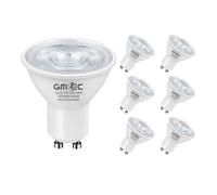 GMEC GU10 LED Bulbs 7W - Pack of 6 - 6500K Cool White Daylight, Non-Dimmable COB Spotlights, 550 Lumens Each, Energy Saving Halogen Replacements, 25,000 Hour Life