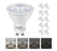 GMEC Halo 7W GU10 LED Light Bulb Dimmable - 6500K Cool White, SMD Spotlight, Equivalent to 60-70W Halogen, 550 Lumen, 25,000 Hours, Energy Efficient Lighting - Pack of 10