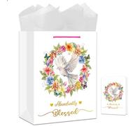 GMEMNVO Religious Christian Gift Bag - Baptism Gifts Bag with Handle First Communion Gift Bags