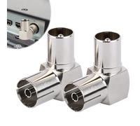 Gments 2Pcs TV PAL Male to Female Adapter TV Aerial Coaxial Adaptor Right Angle RF Coax Connector 90 Degree Cable Connector Aerial Splitter for Wall Mounted TVs Satellite And Antenna Cables Copper