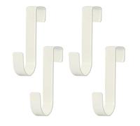Gments 4Pcs Over Door Hooks Single Over The Door Hangers Heavy Duty Stainless Steel Reversible Wreath Hooks Metal for Bathroom Kitchen Cupboard Cabinet Bedroom Hanging Clothes Starter Garland, White